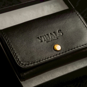 YIHALS ハンドメイド 牛革 名刺入れ ダークブラウン《靴屋が手掛ける革製品》 [0657]