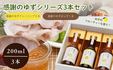 ぽんず ドレッシング 感謝のゆずぽんず１本・感謝のゆずドレッシング２本セット（計３本）ゆず ドレッシング ぽんず セット ギフト 福島県 楢葉町