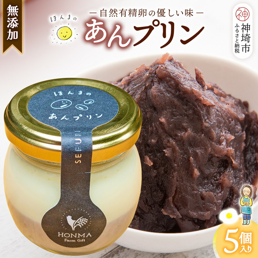 【ふるさと納税】本間農園の無添加あんプリン5個セット 【スイーツ 平飼い 無添加 有精卵 ミルン牧場 牛乳 プリン県 プリンマップ】(H073114)