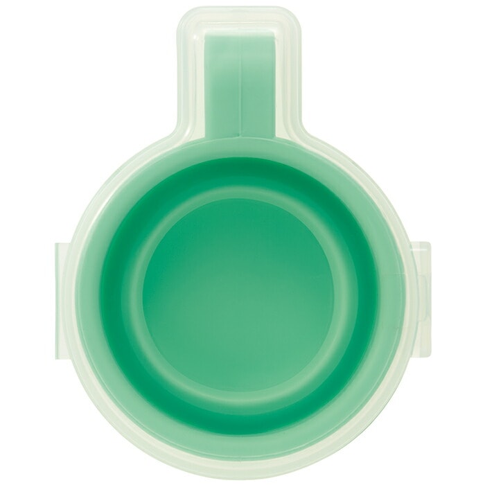 シリコーン製携帯ミニコップ 120ml ミントグリーン 折りたたみ シリコン 専用ケース付き 外出 おでかけ うがい 歯みがき はみがき 服薬 薬 便利 たためるミニコップ パステルグリーン〈スケータ