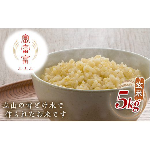 富山県ブランド米 富富富 5kg 玄米 陽咲玲 富山県 立山町 F6T-529