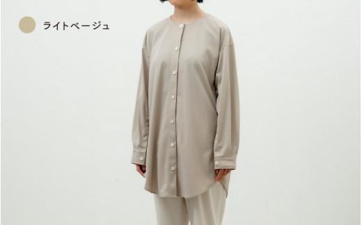 クルーネックチュニックシャツ ライトベージュ XS-S /クルーネック チュニックシャツ シャツ 体型カバー シニアファッション 吸汗速乾 keamu 福井県鯖江市 [E-12301]
