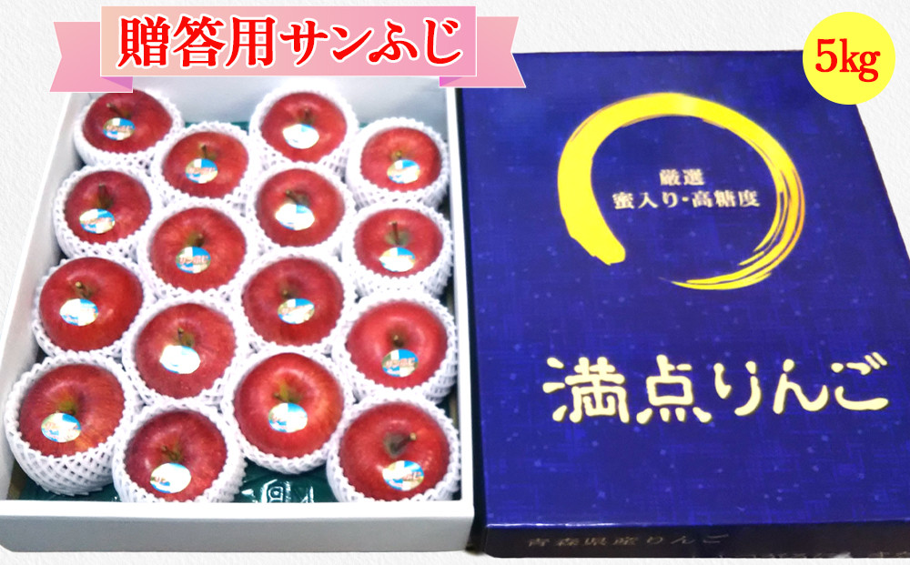 
[贈答用] サンふじ「満点りんご」5kg (16玉)【数量限定】｜青森産 つがる 津軽 リンゴ 林檎 果物 フルーツ サンフジ 厳選りんご 2024年 令和6年 [0721]
