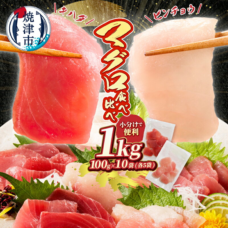 【ふるさと納税】 まぐろ 切り落とし 刺身 100gずつ 小分け 計1kg 個包装 食べ切りサイズ 真空パック 流水解凍 簡単 便利 包丁いらず キハダマグロ ビンチョウマグロ 天然鮪 高評価 冷凍 魚 焼津 a12-326d