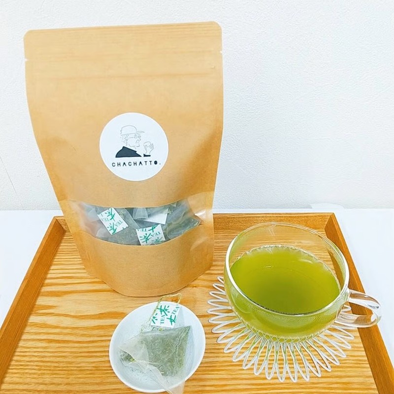 chachatto. 緑茶 ひも付きティーバックセット(6パック)( 緑茶 ティーバック お茶 テトラ型 )【A9-065】