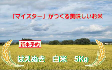 マイスターがつくる　はえぬき　白米　5kg（飯豊町産）【新米予約】(R7年産）
