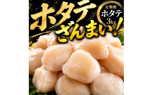 【3ヶ月定期便・隔月発送】北海道オホーツク産 ホタテ貝柱 3kg 定期  訳あり 冷凍 海鮮 魚介 ふるさと納税 人気 おすすめ ランキング 帆立 ほたて ホタテ 帆立貝柱 ほたて貝柱 ホタテ貝柱 貝柱 貝ばしら ホタテ刺身 刺身 オホーツク 北海道 美幌町 【配送不可地域：離島】