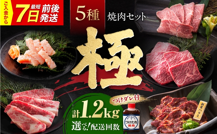 
                  【選べる配送回数】焼肉セット 味付き 極 1.2kg / 肉 牛肉 牛 焼肉 焼き肉 やきにく BBQ バーベキュー キャンプ アウトドア 詰め合わせ 食べ比べ 国産 冷凍 小分け ミノ ホルモン ロース ハラミ カルビ バラ バラ肉 上カルビ 約 1kg 国産牛 焼肉 セット 冷凍 味付き BBQ ギフト おすすめ 人気 / 大阪府藤井寺市/株式会社 松屋 [BLCD002]
                