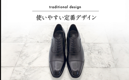ビジネスシューズ 革靴 メンズ ヨーロピアンカーフ 本革 紳士靴 日本製 ストレートチップ 内羽根 紐 レースアップ 牛革 メンズシューズ No.CA1010 ブラック 24.5cm