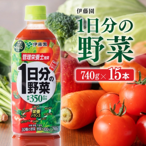 伊藤園 1日分の野菜 740g×15本PET 【 飲料類 ソフトドリンク 野菜ジュース 】 宮崎県川南町