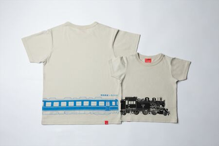 Y301 若桜鉄道×OJICOコラボ　つながるトレインTシャツ（半袖 135-145cm）「SLデザイン」