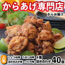 【ふるさと納税】からあげ専門店の大人気冷凍からあげ(4種×各10個入り)【配送不可地域：離島】【1287061】