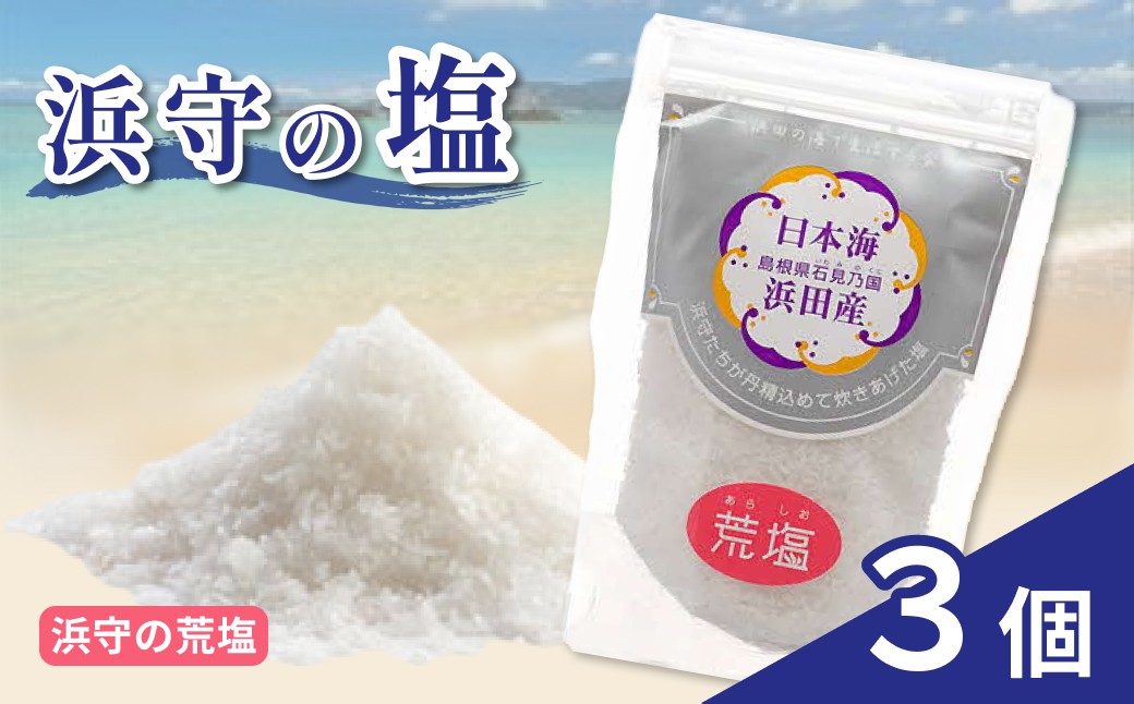 
                  浜守の荒塩3個セット 塩 しお salt 調味料 天然 荒塩 料理 贈答 【210_0005】
                