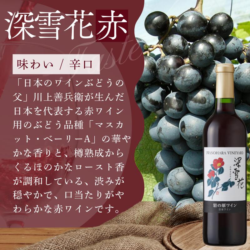 ワイン G20大阪サミットワーキングランチ採用 岩の原ワイン 深雪花 赤 2本 720ml 最短3日で発送