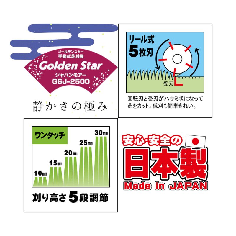 手動芝刈機ジャパンモアー「GSJ-2500」