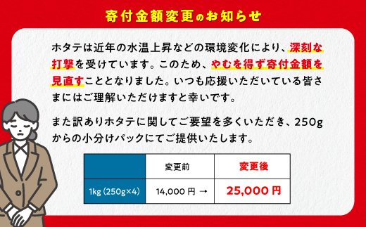 【数量限定】【訳あり】オホーツク産お刺身用ホタテ【1kg】※袋はファスナー付きだからとっても便利※_K021-0488