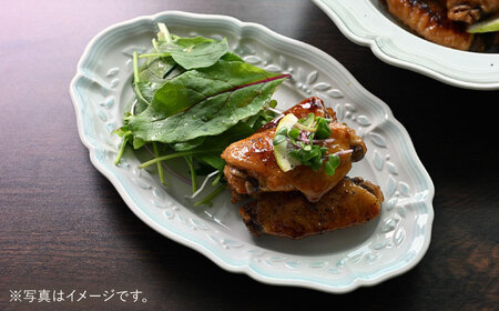 【波佐見焼】ombre de fleur オリーブオーバル palette blue 4枚セット【翔芳窯】[FE487]