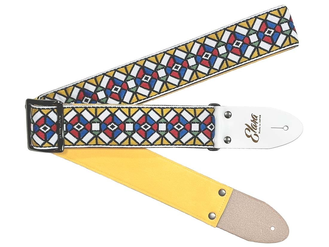 
                  【ギターストラップ】 Elara Straps Stained Glass Straw Yellow 郡上市 レザー 真鍮バックル ウルトラスエード プロ仕様 エレキ アコギ ベース Ksound 小林楽器店
                