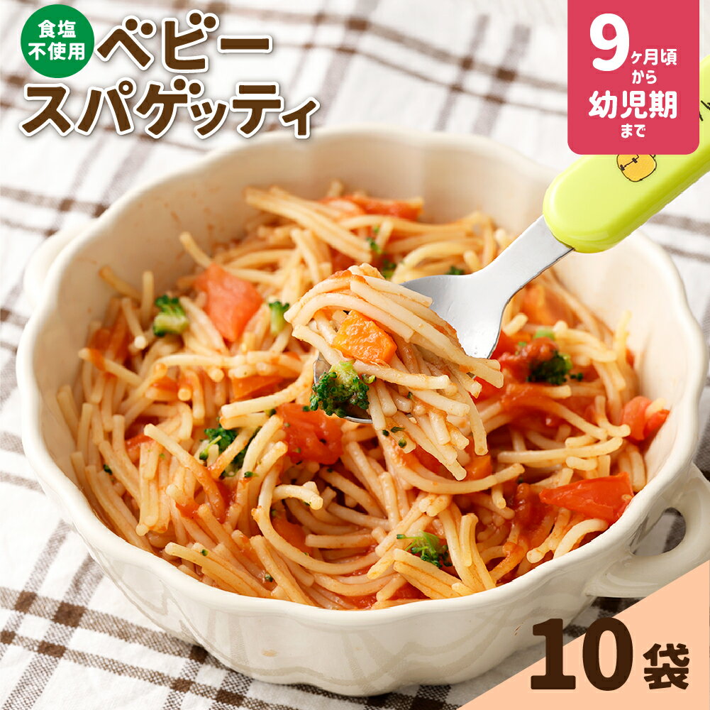 【ふるさと納税】ベビースパゲッティ 計1kg（100g×10袋） スパゲッティ パスタ 麺類 離乳食 食塩不使用 小麦粉 簡単調理 惣菜 国産 山梨県 中央市 送料無料