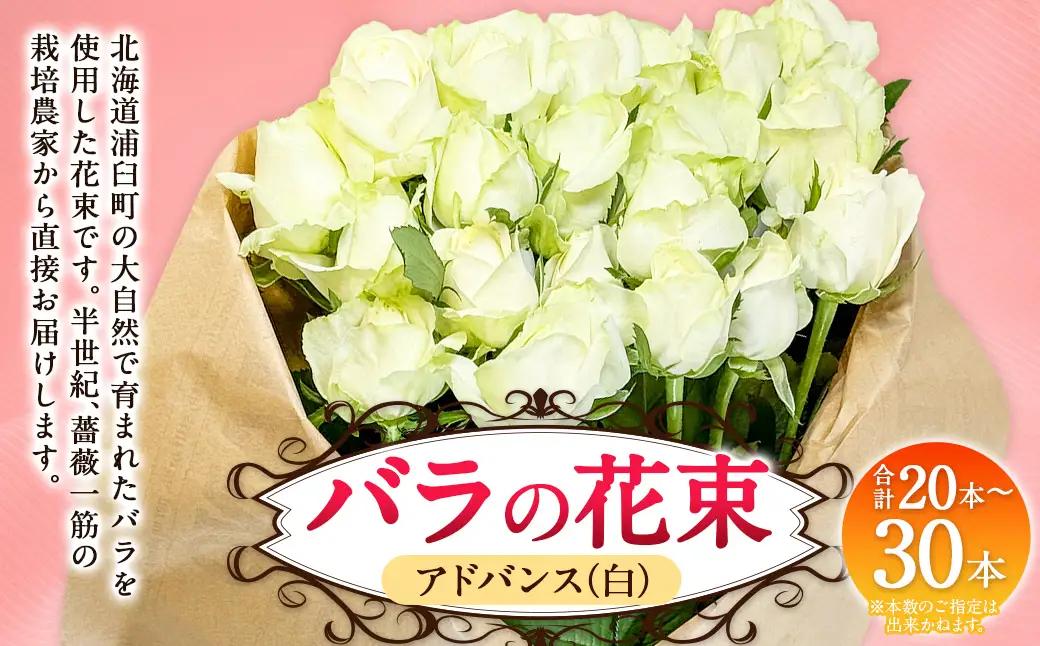 バラの花束 アドバンス（白）（20‐30本）| 花 バラ 薔薇 ローズ 生花 花束 ブーケ 白 贈り物 プレゼント ギフト【2026年11月下旬頃迄発送予定】