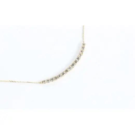 【ダイヤモンドネックレス】 ネックレス ダイヤモンド 0.50カラット K18 イエローゴールド ペンダント レディース シンプル 豪華 おしゃれ 大人 ファッション ジュエリー アクセサリー カーブ