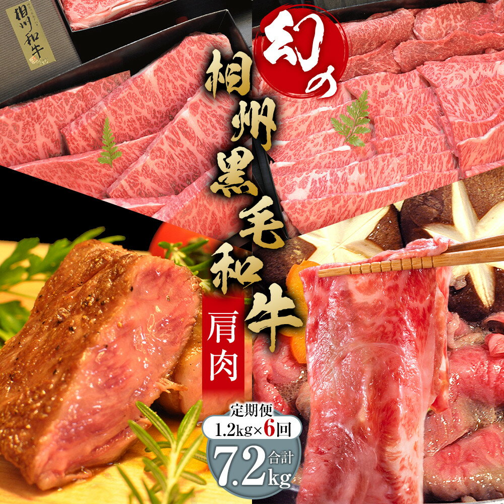 【ふるさと納税】牛肉 定期便 6回 幻の相州黒毛和牛肩肉 1.2kg×6回 計7.2kg【相州黒毛和牛 相州牛 幻の牛肉 極上の旨味と風味 キメ細かな上質の脂 様々な料理に ブランド牛 ブランド牛肉 神奈川特産品 神奈川県 小田原市 】