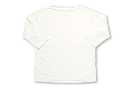 C-335 ドライボートネックカットソー七分袖 MADE IN IWAMI (WHITE)