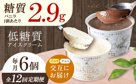 【全12回定期便】バニラとチョコの交互お届け！然オリジナル バニラアイスクリーム・チョコレートアイスクリーム[AOBD054]