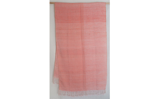 【高級国産シルク100%】　手織り草木染め手紡ぎ真綿糸（絹100％）とピュアカシミヤのストール（箱無しサイズ変更）