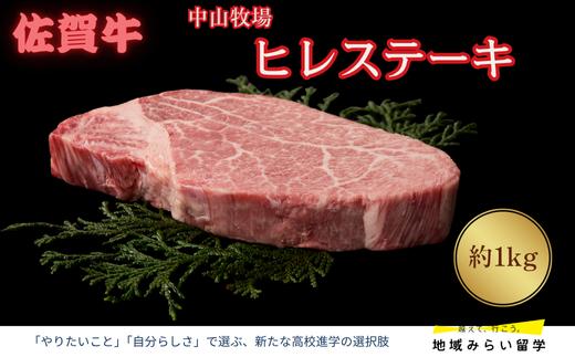 
                  【中山牧場】佐賀牛ヒレステーキ 約1kg
                