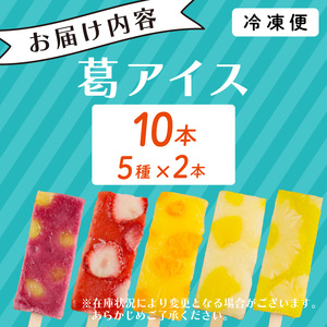 葛アイス 10本入 溶けないアイス アイスバー フルーツアイス アイスキャンディー アイス詰め合わせ アイスセット 低カロリーアイス ヘルシーアイス 本葛使用 F06_02