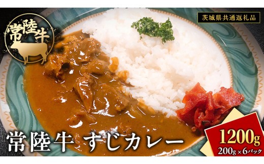 
            常陸牛 すじカレー 200g ×6 【茨城県共通返礼品】 カレー 牛すじ お肉 牛肉 簡単 冷凍 レトルト
          