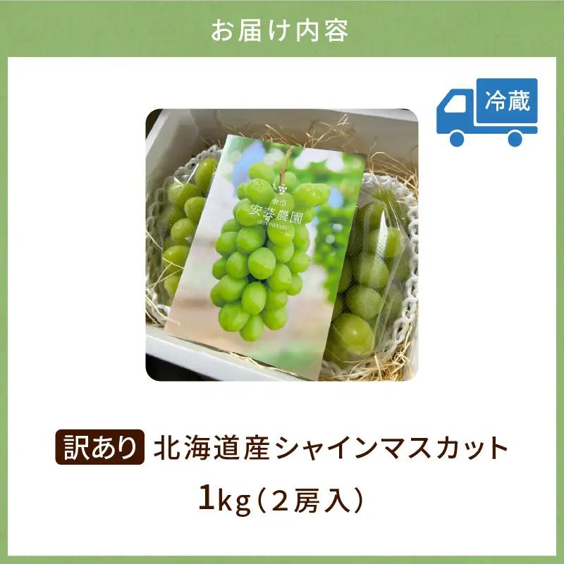 【先行予約：2026年9月上旬以降発送】訳あり北海道産シャインマスカット 1kg【優品２房】_Y164-0001
