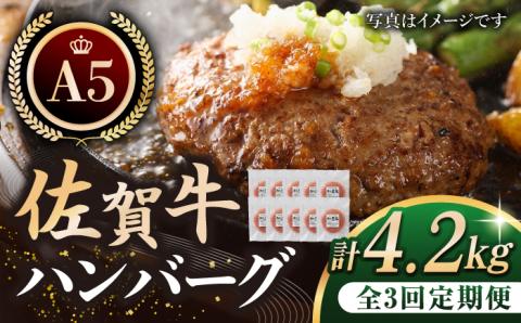 【全3回定期便】佐賀牛 ハンバーグ 定期便（10個）【肉の三栄】 [HAA035]