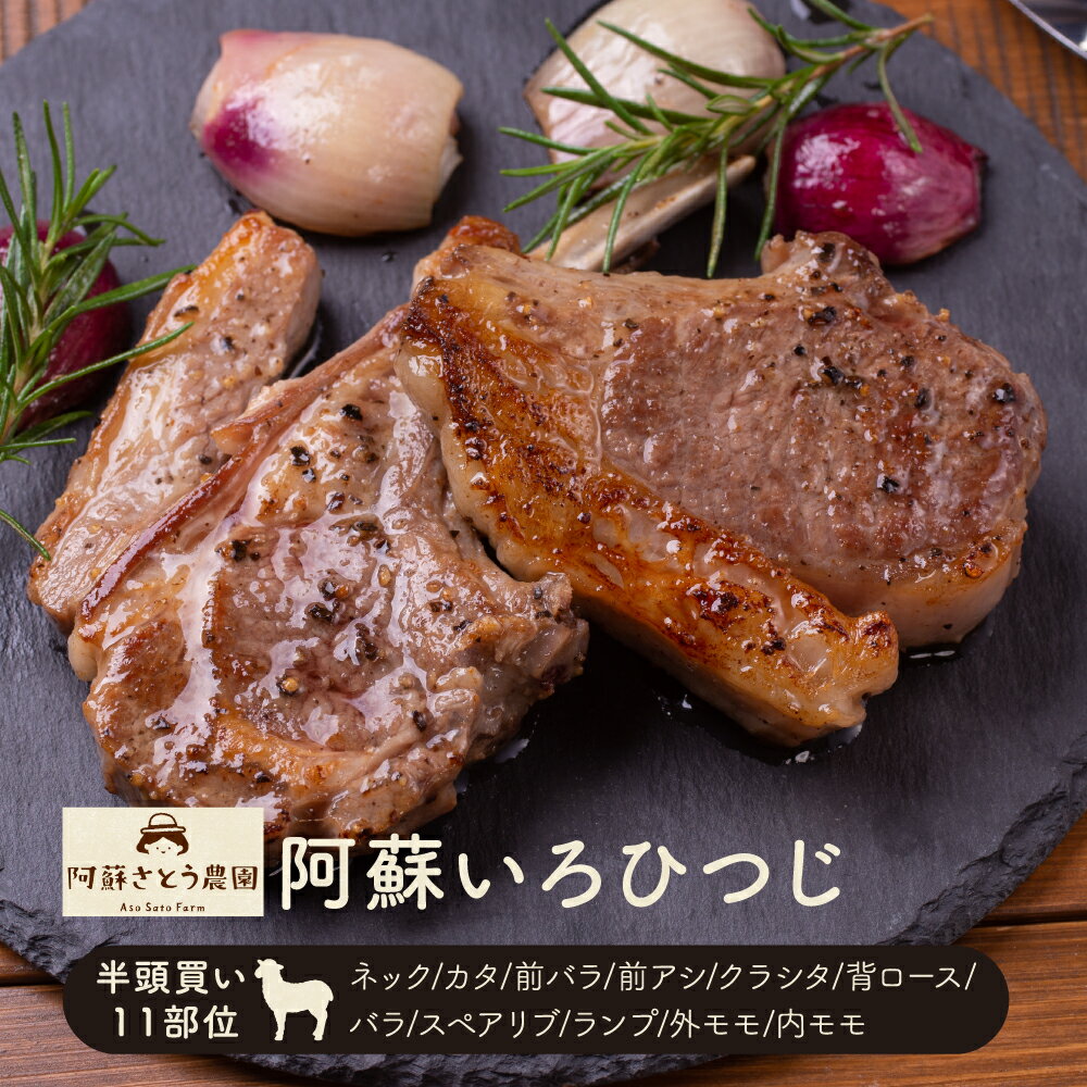 【ふるさと納税】阿蘇いろひつじ 半頭買い 羊 羊肉 お肉 スペアリブ ランプ モモ 背ロース バラ クラシタ ネック カタ 11部位 計7kg以上 骨付き 冷凍 ふるさと納税 贈り物 贈答用 ギフト おすすめ 阿蘇さとう農園 お取り寄せ 熊本県 阿蘇市