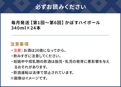 【6ヶ月定期便】かぼすハイボール 340ml×24本 毎月1回 計6回 チューハイ カボスサワー ハイボール 大分県産 九州産 津久見市 国産 送料無料
