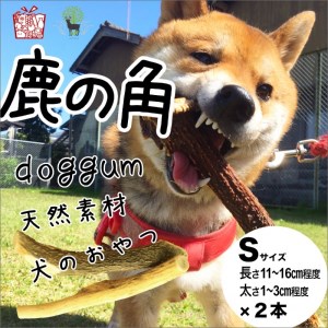 鹿の角（Ｓサイズ×2本）京都丹後産　ペット犬用おやつ　ドッグガム