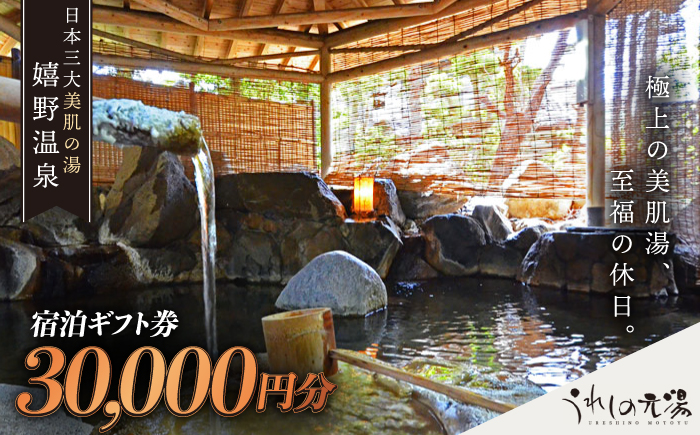 嬉野温泉 宿泊ギフト券 (30,000円分) 【うれしの元湯】 [NBO001] 佐賀県 嬉野市 嬉野温泉 宿泊券 宿泊 旅行 宿泊券 温泉