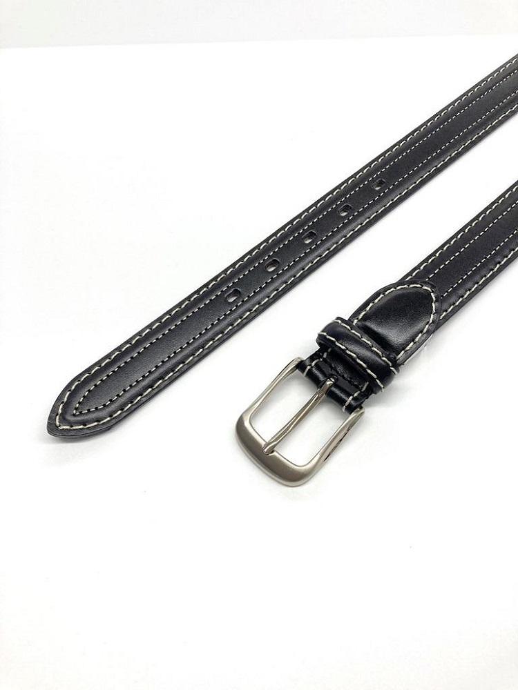 革工房いんのしま 牛革盛上太番手ステッチ内側飾りステッチベルト【色：ブラック】Ｍ寸【雑貨 日用品 人気 おすすめ】