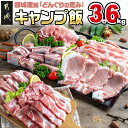 「どんぐりの恵み豚」キャンプ飯3.6kgセット - 豚ロースステーキ/豚バラワイルド焼肉/豚肩ロース焼肉/モモ焼きそば用/ウデ大判スライス/スペアリブ焼肉 3.6キロ 送料無料 MJ-1110【宮崎県都城市は令和2年度ふるさと納税日本一！】