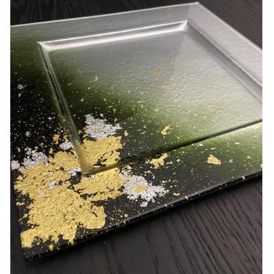 ふるさと納税 海南市 角リムプレート　グラデーション金箔グリーン |  | 01