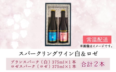 スパークリングワイン 白 ＆ ロゼ 375ml 2本セット [A-021008]