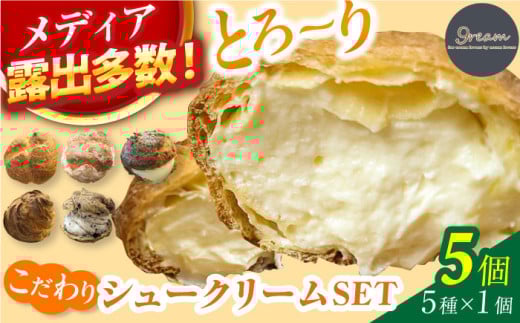 【5個】9ream（クリーム） こだわりシュークリームSET 5個 広川町 / イートウェル株式会社 [AFAK304]