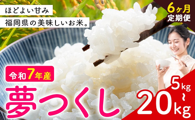 
                  【6ヶ月定期便】夢つくし 令和7年産 米  選べる 5kg 10kg 20kg 白米 《お申込み月の翌月から出荷》 福岡県 小竹町 お米 白米 国産
                