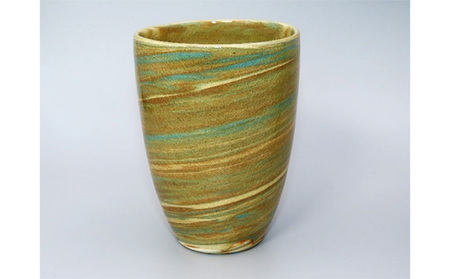 虫明焼 灰釉練込フリーカップ 2個セット（黒井博史 作） 工芸品 食器 タンブラー 雑貨 日用品 