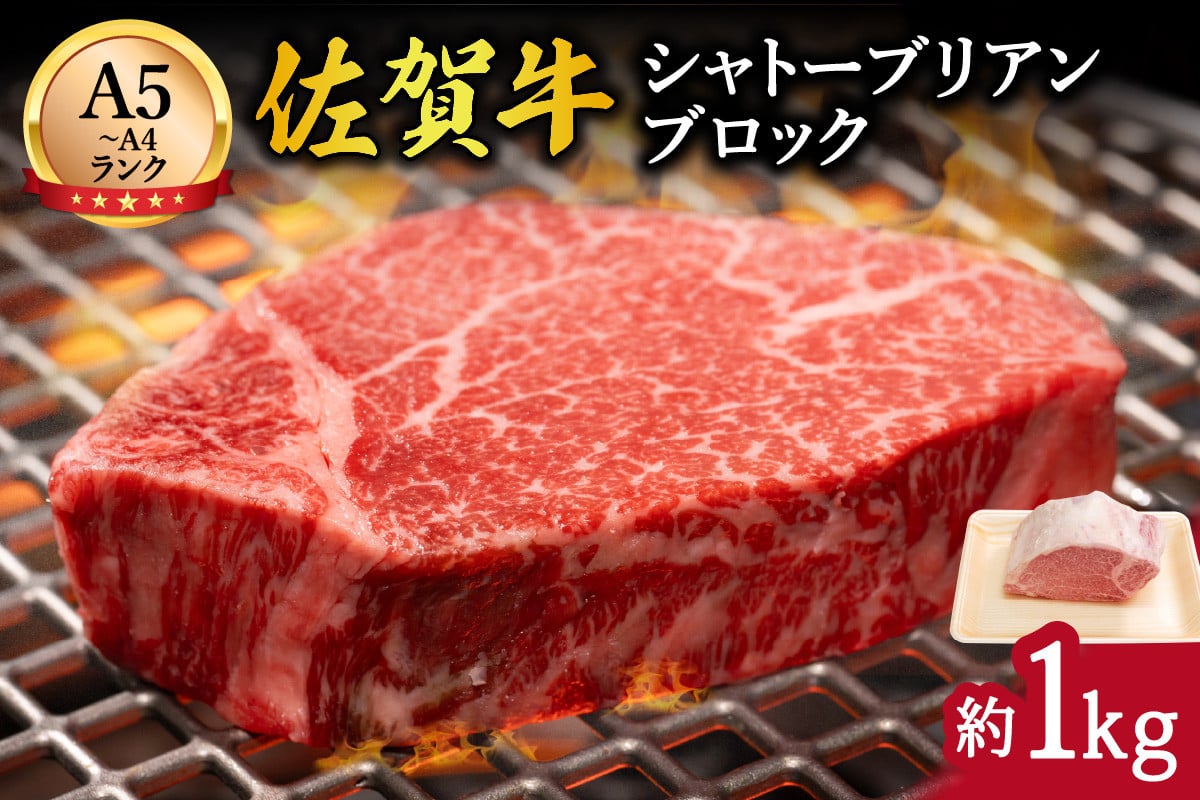 
佐賀牛 シャトーブリアン ブロック 1kg J881
