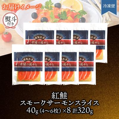 ふるさと納税 ひたちなか市 無地熨斗 紅鮭スモークサーモンスライス 40g×8パック お取り寄せグルメ カルパッチョ おつまみ |  | 03