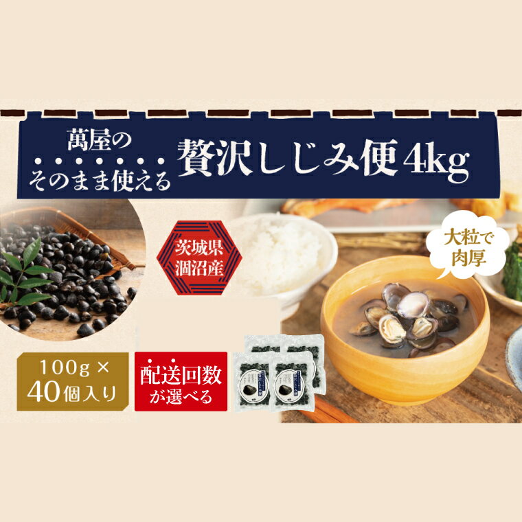 【ふるさと納税】涸沼産冷凍しじみ中粒4kg（100g×40p）【シジミ 中粒しじみ 産地直送 砂抜き済み 砂抜き 小分け包装 味噌汁 みそ汁 茨城県】（CA-20）