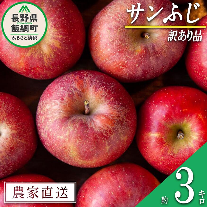【ふるさと納税】りんご サンふじ 3kg 訳あり 松澤農園 沖縄へは配送不可 〔 果物 フルーツ 林檎 長野 予約 農家直送 不揃い 規格外 3キロ 9000円 〕【令和7年度収穫分】 発送：2025年11月下旬〜