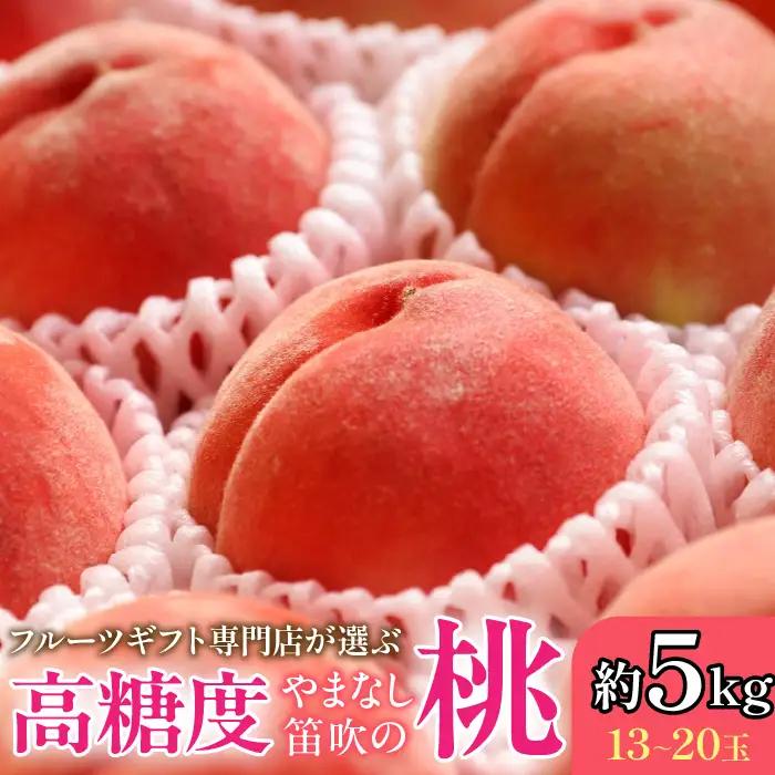 【2026年発送★先行予約】 山梨県笛吹市産 高糖度 桃 【約5kg 13～20玉】 105-024-26y